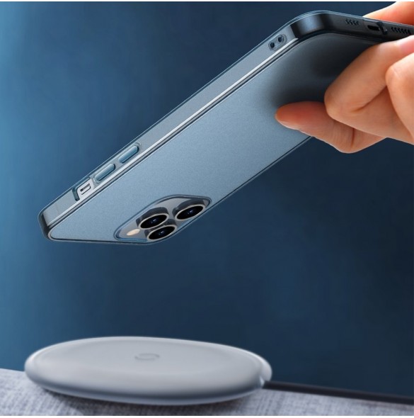 Baseus frostat glasfodral Stelt fodral med flexibel ram iPhone 12 mini Vit (WIAPIPH54N-WS02)