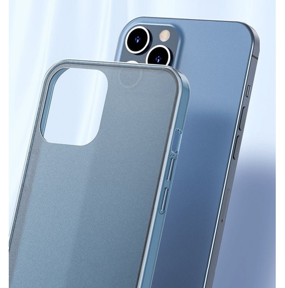 Baseus frostat glasfodral Stelt fodral med flexibel ram iPhone 12 mini Vit (WIAPIPH54N-WS02)