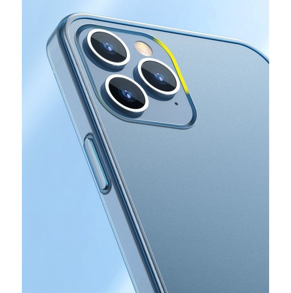 Baseus frostat glasfodral Stelt fodral med flexibel ram iPhone 12 mini Vit (WIAPIPH54N-WS02)
