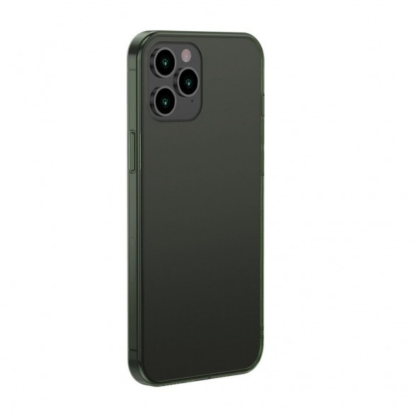 Baseus frostat glasfodral hårt skal med flexibel ram iPhone 12 Pro Max Mörkgrön (WIAPIPH67N-WS06)