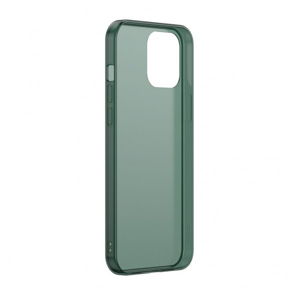 Baseus frostat glasfodral hårt skal med flexibel ram iPhone 12 Pro Max Mörkgrön (WIAPIPH67N-WS06)
