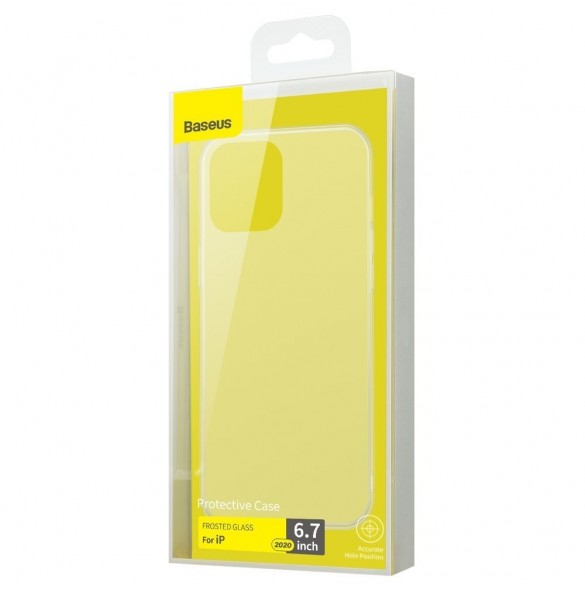 Baseus Frosted Glass Case Rigid case with flexible frame iPhone 12 Pro Max White (WIAPIPH67N-WS02)