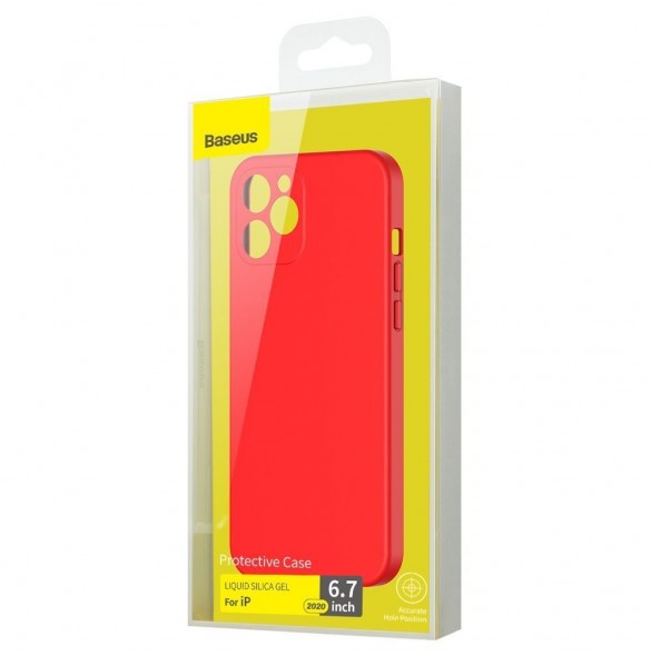 Baseus Liquid Silica Gel Case Flexible Gel Cover iPhone 12 Pro Max Red (WIAPIPH67N-YT09)