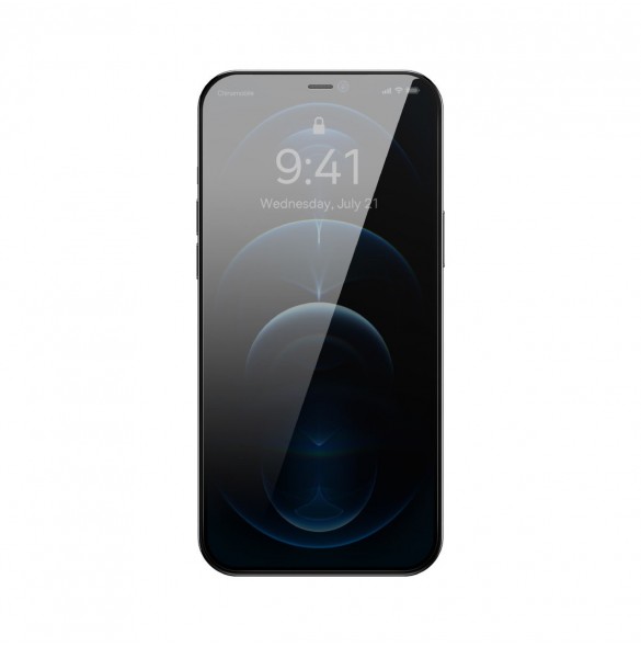 Baseus Privacy Tempered Glass For iPhone 12 Pro Max Full Screen 0.4mm Privacy Filter Anti Spy + Mounting Kit
