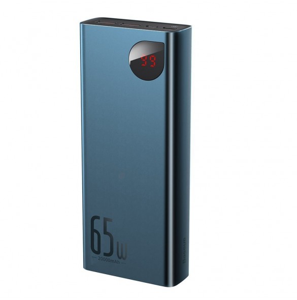 Baseus Adaman power bank 2x USB / 1x USB Type C / 1x micro USB 20000mAh 65W Quick Charge 4.0 Power Delivery blue (PPIMDA-D03)