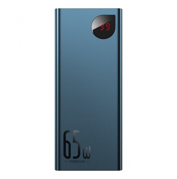 Baseus Adaman power bank 2x USB / 1x USB Type C / 1x micro USB 20000mAh 65W Quick Charge 4.0 Power Delivery blue (PPIMDA-D03)