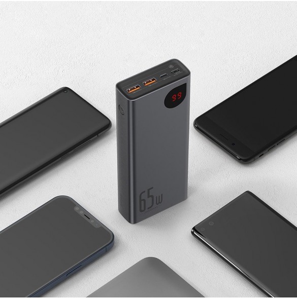 Baseus Adaman power bank 2x USB / 1x USB Type C / 1x micro USB 20000mAh 65W Quick Charge 4.0 Power Delivery blue (PPIMDA-D03)