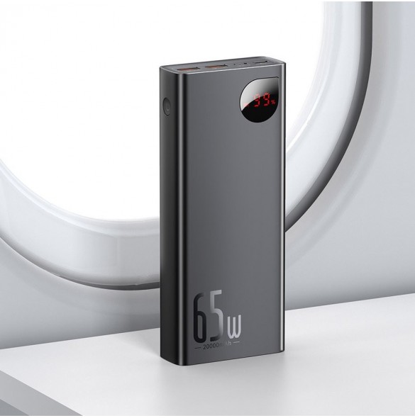 Baseus Adaman power bank 2x USB / 1x USB Type C / 1x micro USB 20000mAh 65W Quick Charge 4.0 Power Delivery blue (PPIMDA-D03)