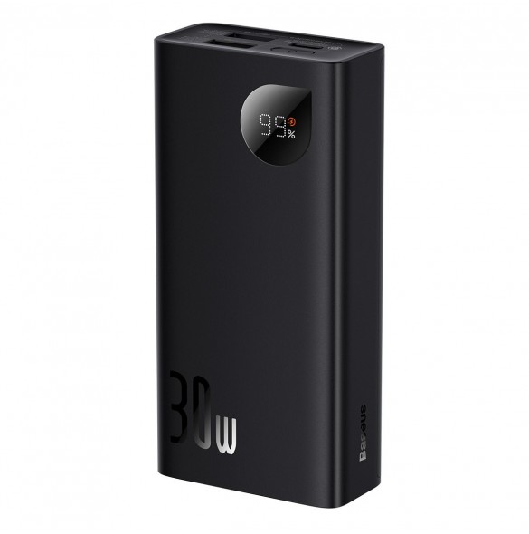 Baseus Adaman2 power bank with digital display 10000mAh 30W 2 x USB / 1x USB Type C Overseas Edition PD QC SCP black (PPAD040101