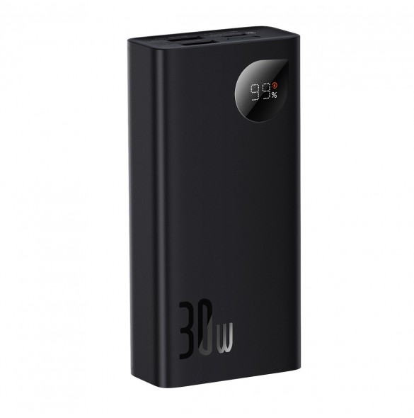 Baseus Adaman2 power bank with digital display 10000mAh 30W 2 x USB / 1x USB Type C Overseas Edition PD QC SCP black (PPAD040101