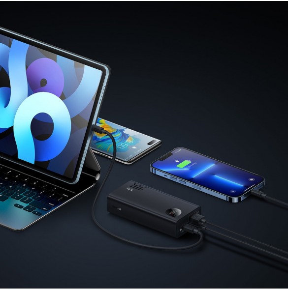 Baseus Adaman2 power bank with digital display 10000mAh 30W 2 x USB / 1x USB Type C Overseas Edition PD QC SCP black (PPAD040101