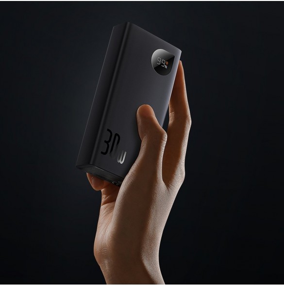 Baseus Adaman2 power bank with digital display 10000mAh 30W 2 x USB / 1x USB Type C Overseas Edition PD QC SCP black (PPAD040101