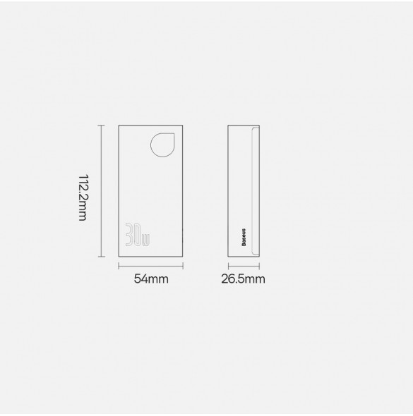 Baseus Adaman2 power bank with digital display 10000mAh 30W 2 x USB / 1x USB Type C Overseas Edition PD QC SCP black (PPAD040101