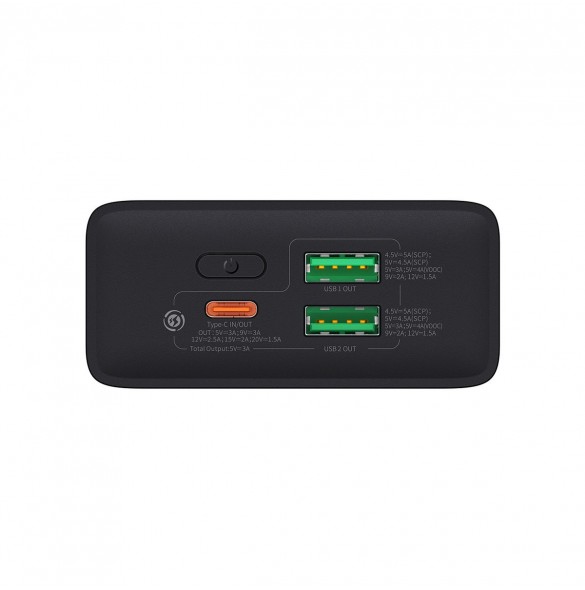 Baseus Adaman2 powerbank with digital display 20000mAh 30W 2 x USB / 1x USB Type C Power Delivery Quick Charge SCP, Oppo Super V