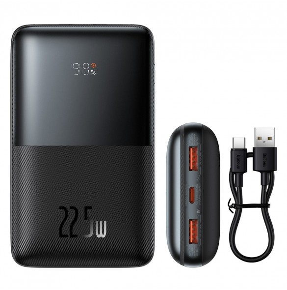 Baseus Baseus Pro 20000mAh 22.5W Black Powerbank with USB Type A - USB Type C 3A 0.3m cable (PPBD040301)