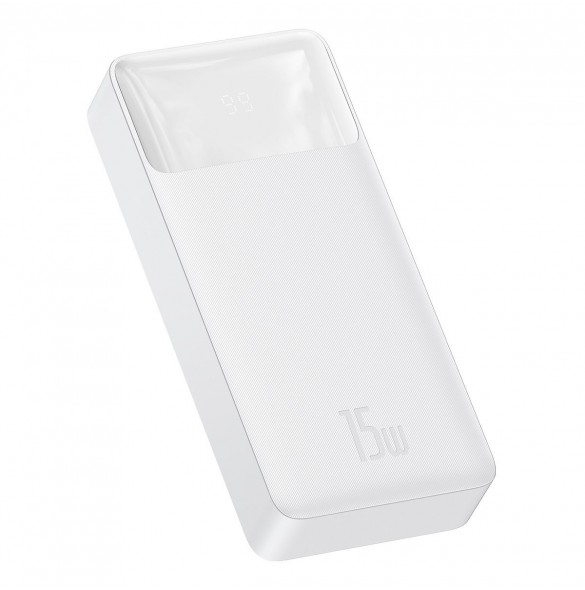Baseus Bipow fast charging power bank 20000mAh 15W white (Overseas Edition) + USB-A - Micro USB cable 0.25m white (PPBD050102)