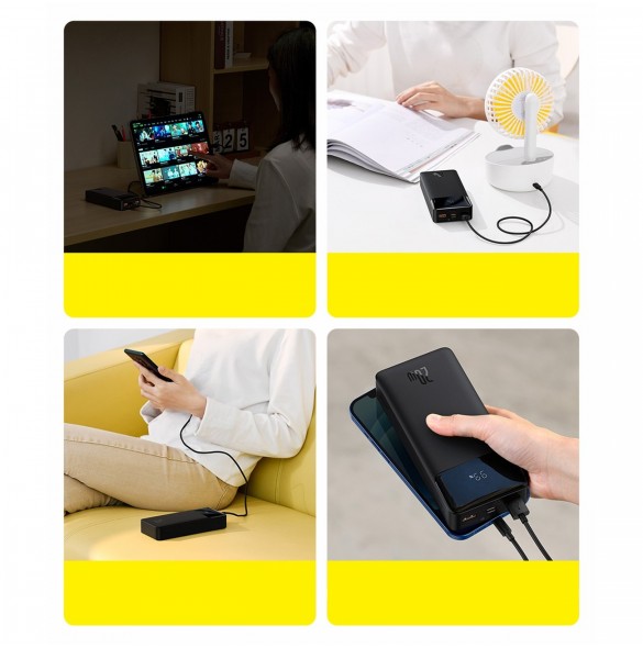 Baseus Bipow fast charging powerbank 20000mAh 20W white (Overseas Edition) + USB-A - Micro USB cable 0.25m white (PPBD050302)