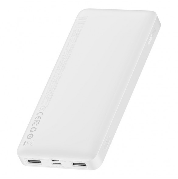 Baseus Bipow power bank 10000mAh 2x USB / USB Type C / micro USB 15W white (PPDML-I02)