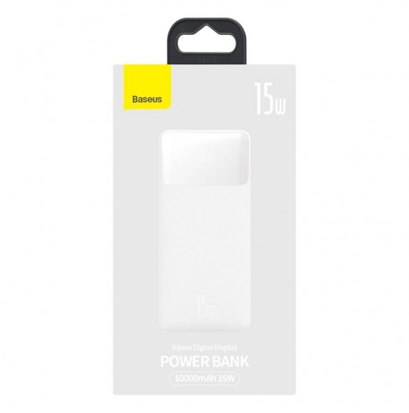 Baseus Bipow power bank 10000mAh 2x USB / USB Type C / micro USB 15W white (PPDML-I02)