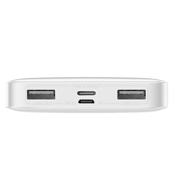 Baseus Bipow power bank 10000mAh 2x USB / USB Type C / micro USB 15W white (PPDML-I02)