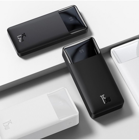 Baseus Bipow power bank 10000mAh 2x USB / USB Type C / micro USB 15W white (PPDML-I02)