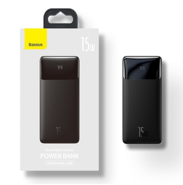 Baseus Bipow power bank 10000mAh 2x USB / USB Type C / micro USB 15W white (PPDML-I02)
