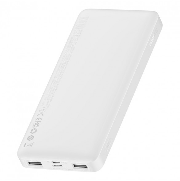 Baseus Bipow powerbank with display 10000mAh 15W white (Overseas Edition) + USB-A - Micro USB cable 0.25m white (PPBD050002)