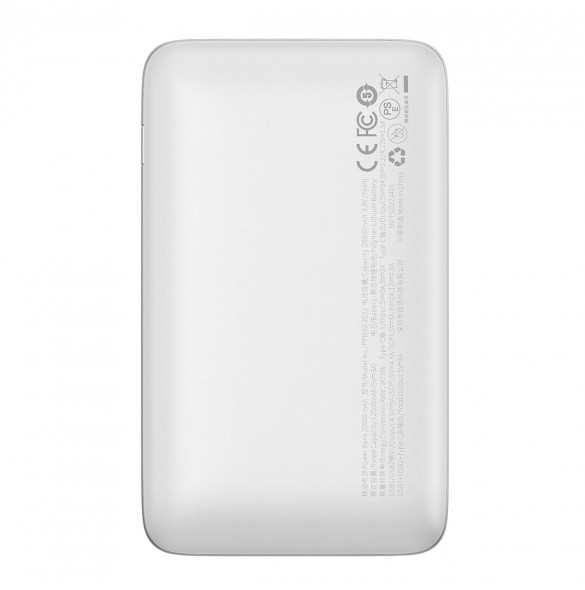 Baseus Bipow Pro 20000mAh 22.5W power bank white with USB Type A - USB Type C 3A 0.3m cable (PPBD030002)