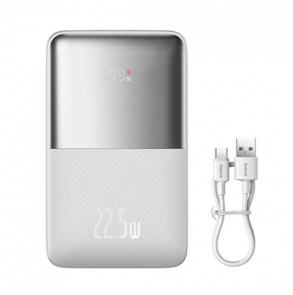 Baseus Bipow Pro 20000mAh 22.5W power bank white with USB Type A - USB Type C 3A 0.3m cable (PPBD030002)