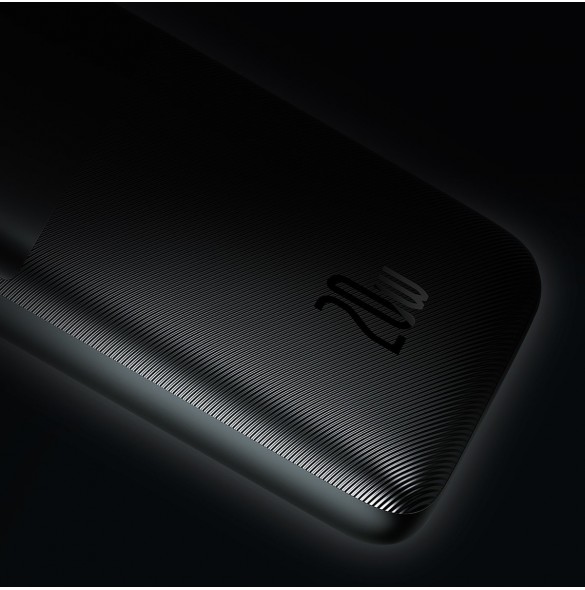 Baseus Bipow Pro Power Bank 10000mAh 20W black with USB Type A - USB Type C 3A 0.3m cable (PPBD040201)