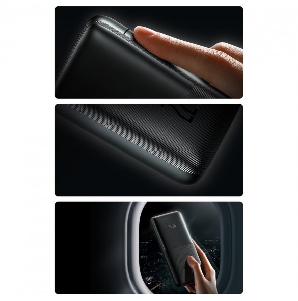 Baseus Bipow Pro Power Bank 10000mAh 20W black with USB Type A - USB Type C 3A 0.3m cable (PPBD040201)