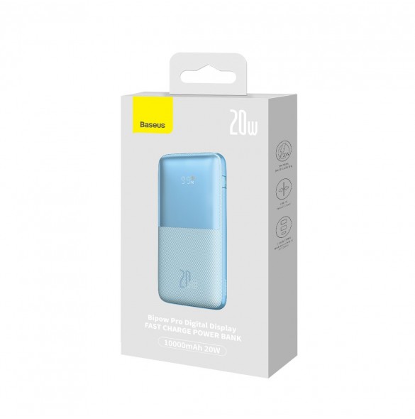 Baseus Bipow Pro Power Bank 10000mAh 20W blue with USB Type A - USB Type C 3A 0.3m cable (PPBD040203)