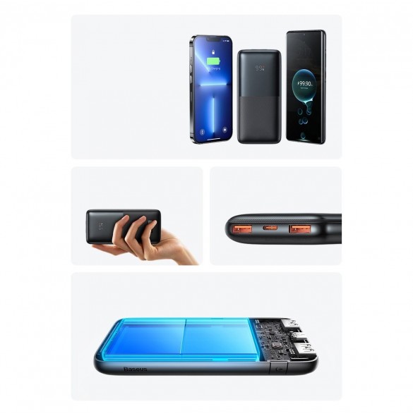Baseus Bipow Pro Power Bank 10000mAh 20W blue with USB Type A - USB Type C 3A 0.3m cable (PPBD040203)