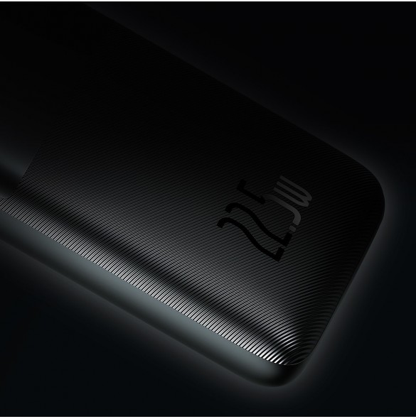 Baseus Bipow Pro power bank 10000mAh 22.5W + USB cable 3A 0.3m black (PPBD040001)