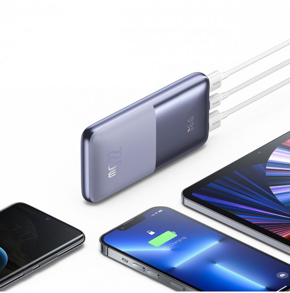 Baseus Bipow Pro power bank 10000mAh 22.5W + USB cable 3A 0.3m purple (PPBD040005)