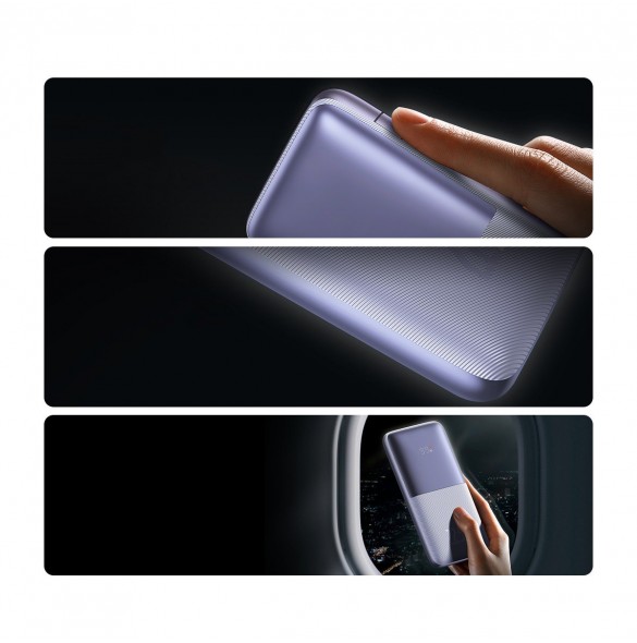 Baseus Bipow Pro power bank 10000mAh 22.5W + USB cable 3A 0.3m purple (PPBD040005)