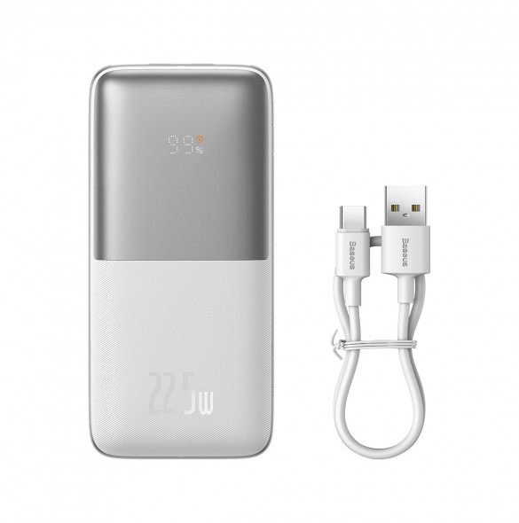 Baseus Bipow Pro power bank 10000mAh 22.5W + USB cable 3A 0.3m white (PPBD040002)