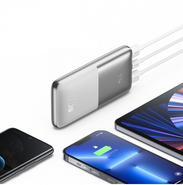 Baseus Bipow Pro power bank 10000mAh 22.5W + USB cable 3A 0.3m white (PPBD040002)