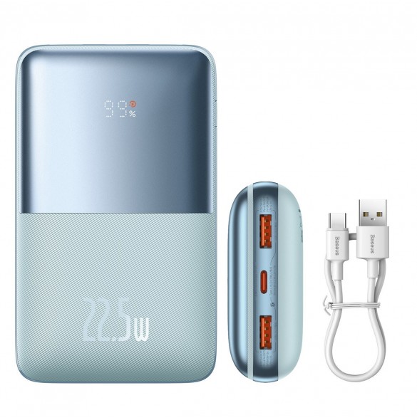 Baseus Bipow Pro Power Bank 20000mAh 22.5W blue with USB Type A - USB Type C 3A 0.3m cable (PPBD040303)