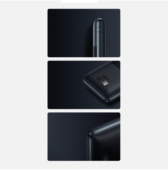 Baseus Bipow Pro Power Bank 20000mAh 22.5W blue with USB Type A - USB Type C 3A 0.3m cable (PPBD040303)