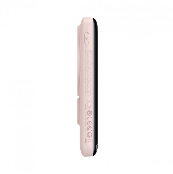 Baseus Magnetic Bracket powerbank med trådlös laddning MagSafe 10000mAh 20W Overseas Edition rosa (PPCX000204) + USB Type C-kabe