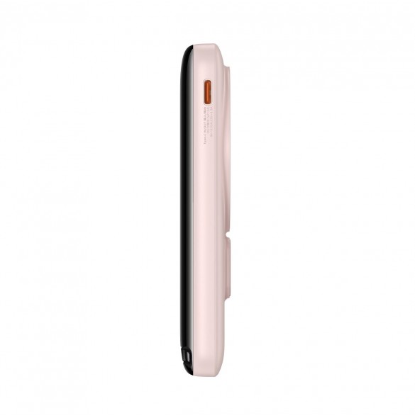 Baseus Magnetic Bracket powerbank med trådlös laddning MagSafe 10000mAh 20W rosa (PPCX000004) + USB Typ C-kabel Baseus Xiaobai S