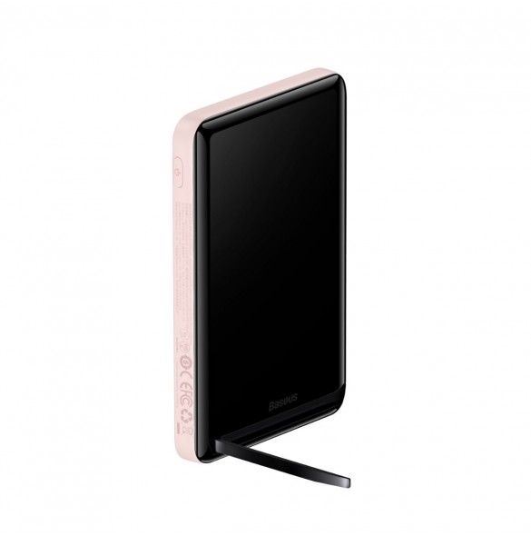 Baseus Magnetic Bracket powerbank med trådlös laddning MagSafe 10000mAh 20W rosa (PPCX000004) + USB Typ C-kabel Baseus Xiaobai S