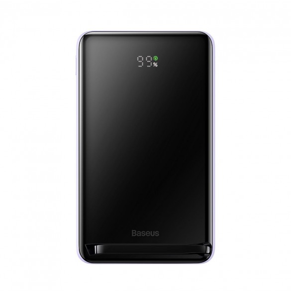 Baseus Magnetic Bracket Trådlös snabbladdning Power Bank 10000mAh 20W LilaďĽMed Xiaobai-serien snabbladdningskabel Typ-C till Ty