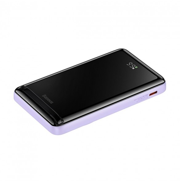 Baseus Magnetic Bracket Trådlös snabbladdning Power Bank 10000mAh 20W LilaďĽMed Xiaobai-serien snabbladdningskabel Typ-C till Ty