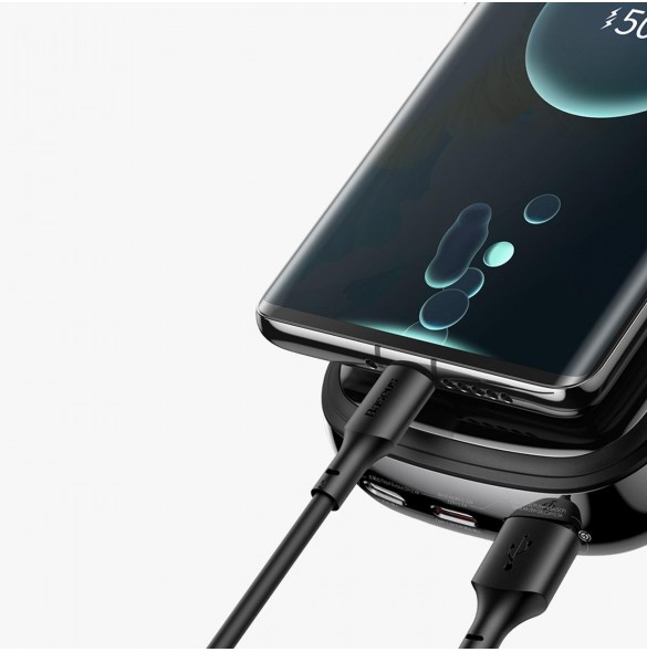 Baseus Qpow Digital Display powerbank med snabbladdning 10000mAh 22,5W QC/PD/SCP/FCP med inbyggd USB-C-kabel vit