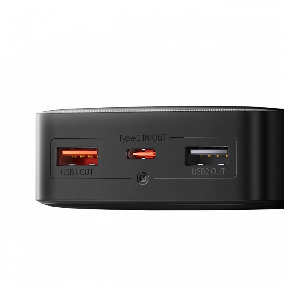 Powerbank 20000mAh USB / USB C 25W PD QC + USB C 60W Cable Baseus Bipow - svart