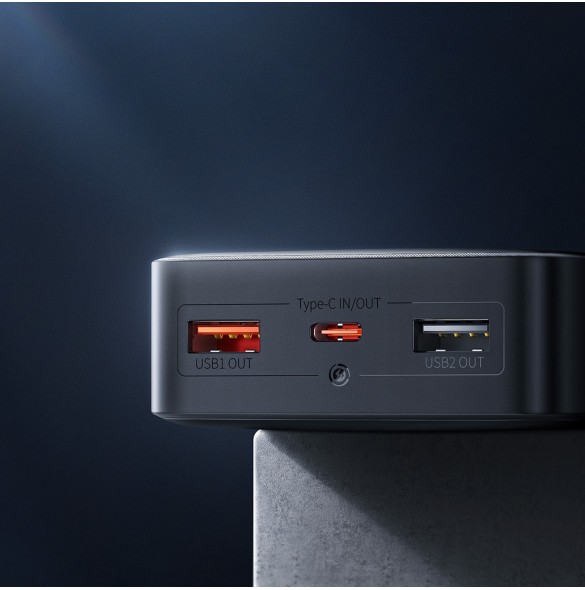Powerbank 20000mAh USB / USB C 25W PD QC + USB C 60W Cable Baseus Bipow - svart