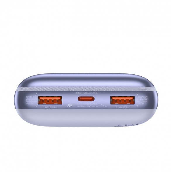 Powerbank Baseus Bipow Pro 20000mAh 22,5W lila med USB Typ A - USB Typ C 3A 0,3m kabel (PPBD030005)
