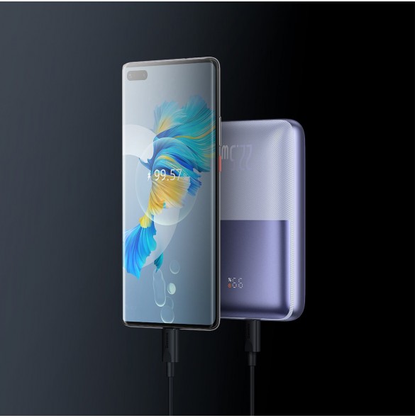 Powerbank Baseus Bipow Pro 20000mAh 22,5W lila med USB Typ A - USB Typ C 3A 0,3m kabel (PPBD030005)